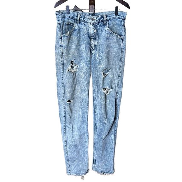 VTG 80s Code Bleu Distressed Japanese Denim 33X34 - Picture 1 of 9